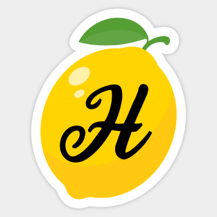 Lemon Letter H Alphabet Initial Monogram H Last Name Harris Sticker